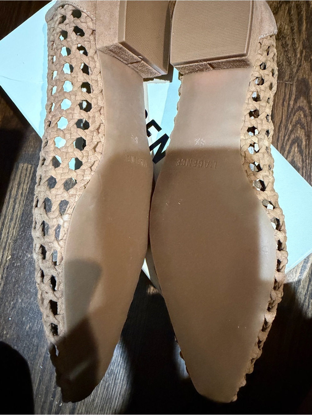 L'AGENCE Alsace Woven Leather Flats in Tan Brown - Picture 6 of 7